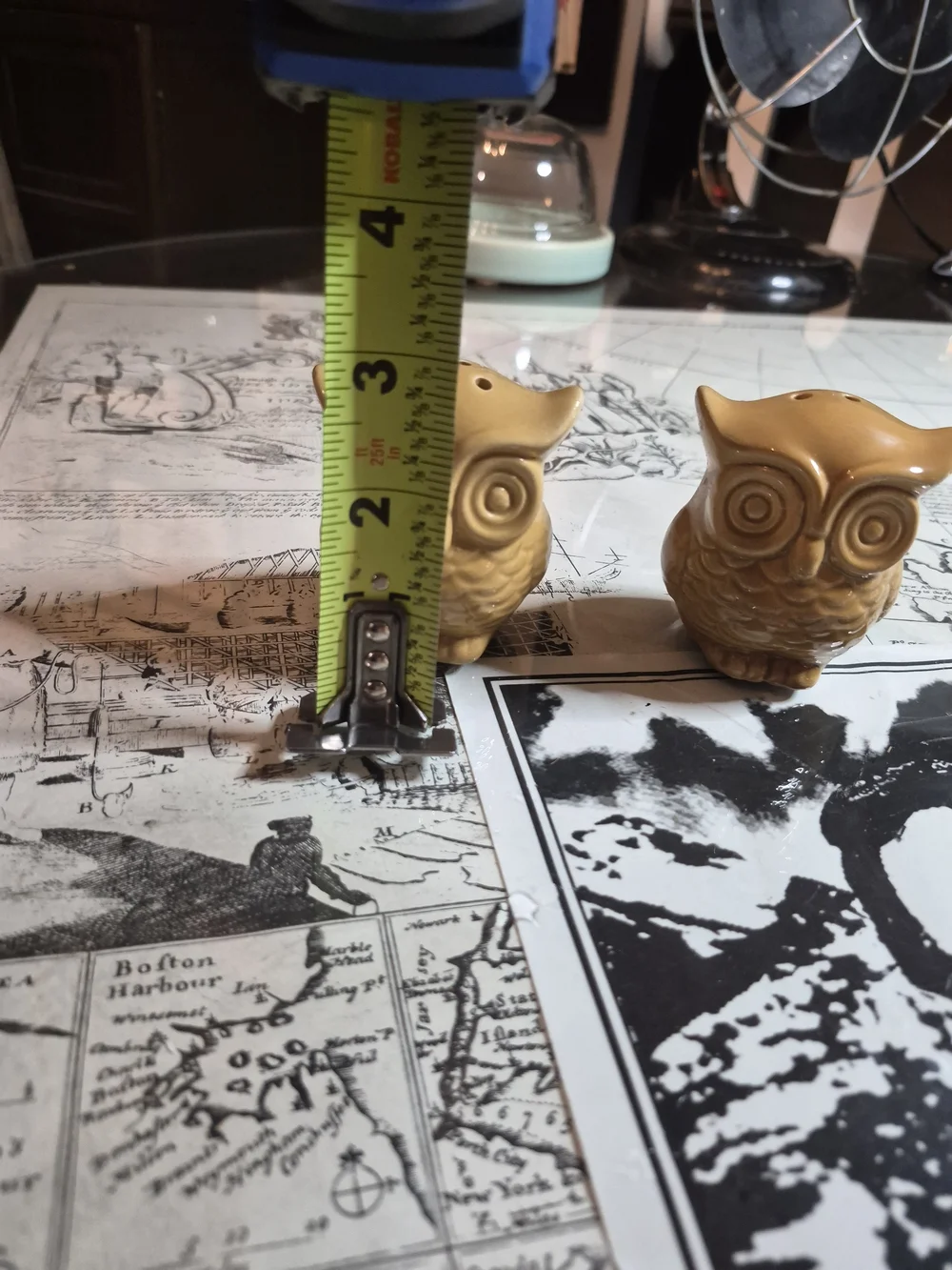 Yellow Ceramic Owl Salt and Pepper Shakers - Pair